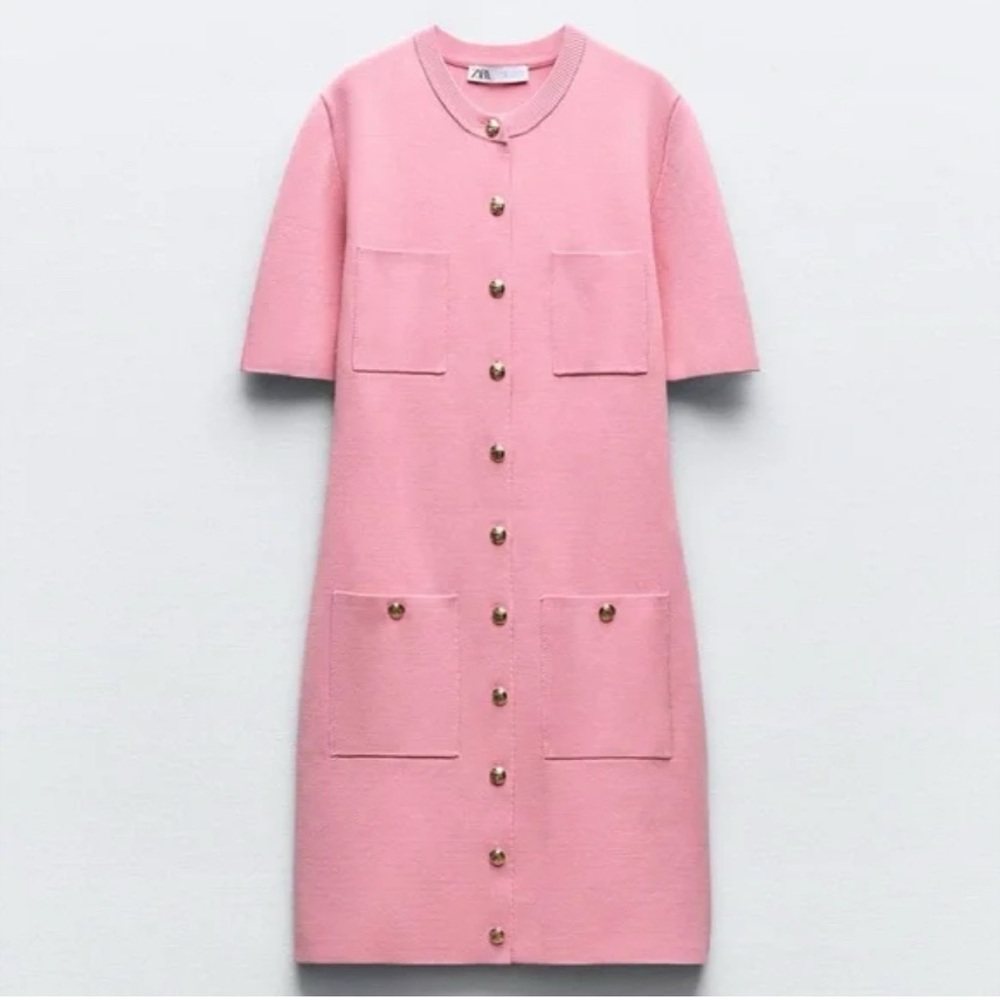 Pink Button-Up Dress